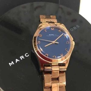 Marc by Marc Jacobs rose gold watch with blue face